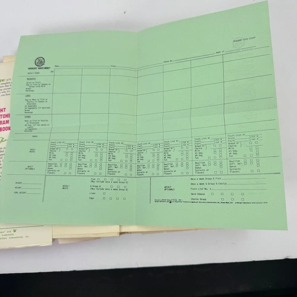 Weight‎ Watchers Program Cookbook Jean Nidetch Pink Vintage 1970s Hardcover Book